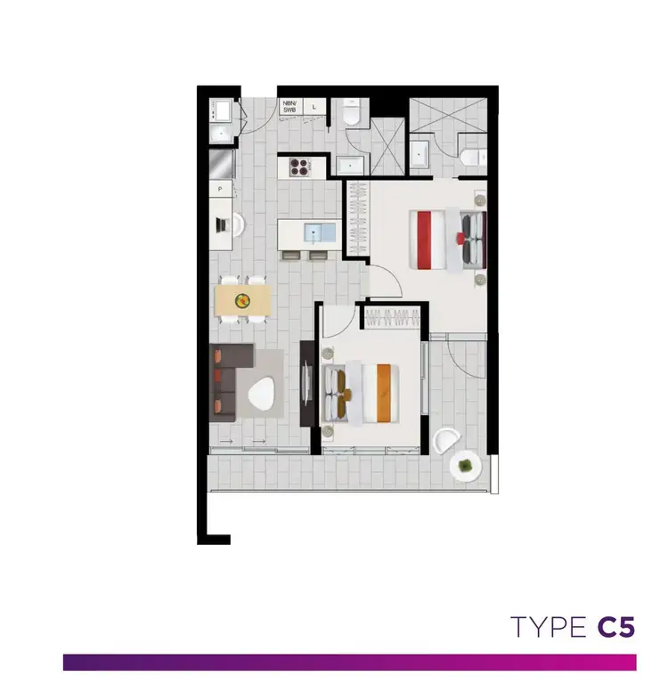 Floorplan of Homely apartment listing, UNIT 814/977 ANN STREET, Fortitude Valley QLD 4006