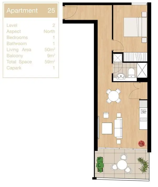 Floorplan of Homely unit listing, 205/538 North Road, Ormond VIC 3204