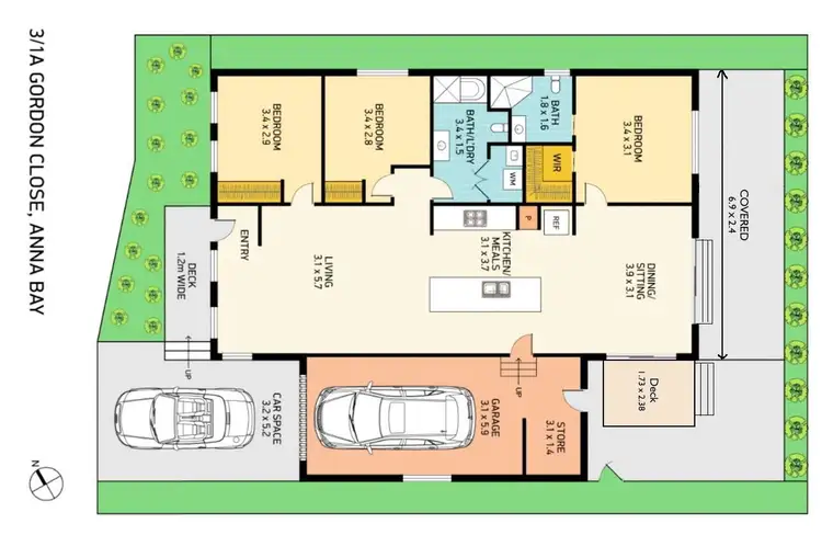 Floorplan of Homely house listing, UNIT 3/1A GORDON CLOSE, Anna Bay NSW 2316