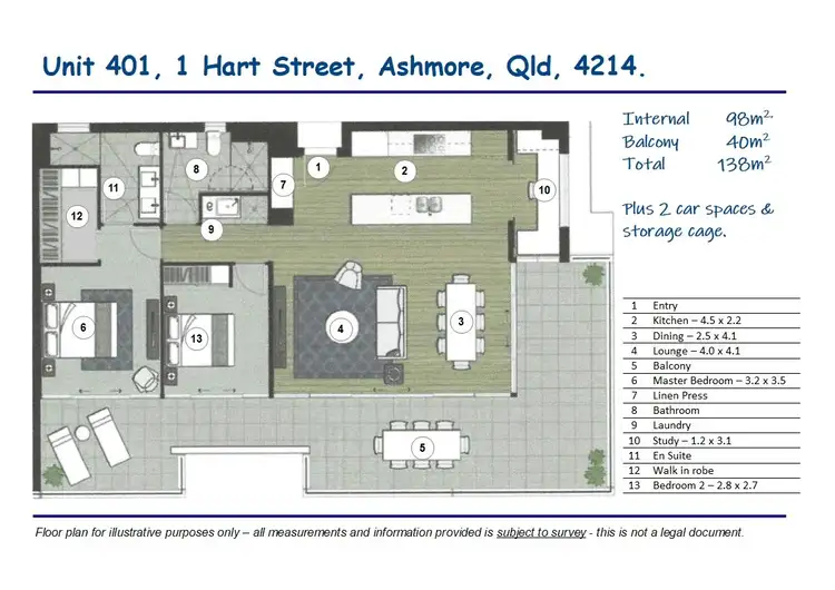 Floorplan of Homely apartment listing, UNIT 401/1 HART STREET, Ashmore QLD 4214