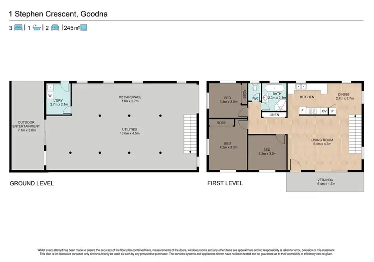 Floorplan of Homely house listing, 1 STEPHEN CRESCENT, Goodna QLD 4300