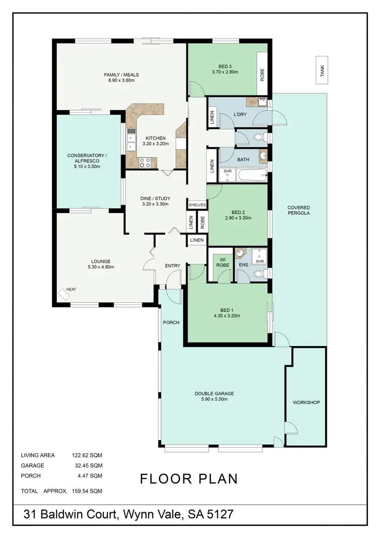 Floorplan of Homely house listing, 31 Baldwin Court, Wynn Vale SA 5127