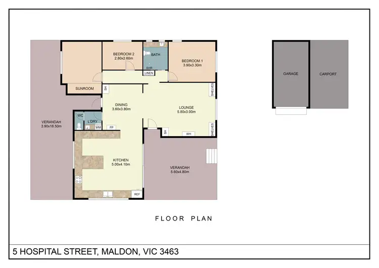 Floorplan of Homely house listing, 5 HOSPITAL STREET, Maldon VIC 3463
