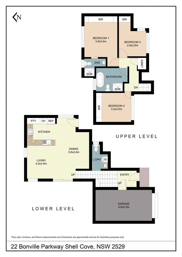 Floorplan of Homely house listing, 22 BONVILLE PARKWAY, Shell Cove NSW 2529