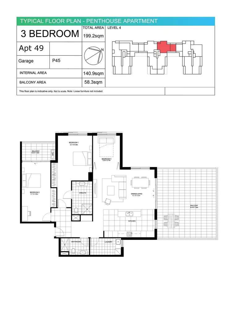 Floorplan of Homely unit listing, LEVEL 4, UNIT 49/8 DEE WHY PARADE, Dee Why NSW 2099