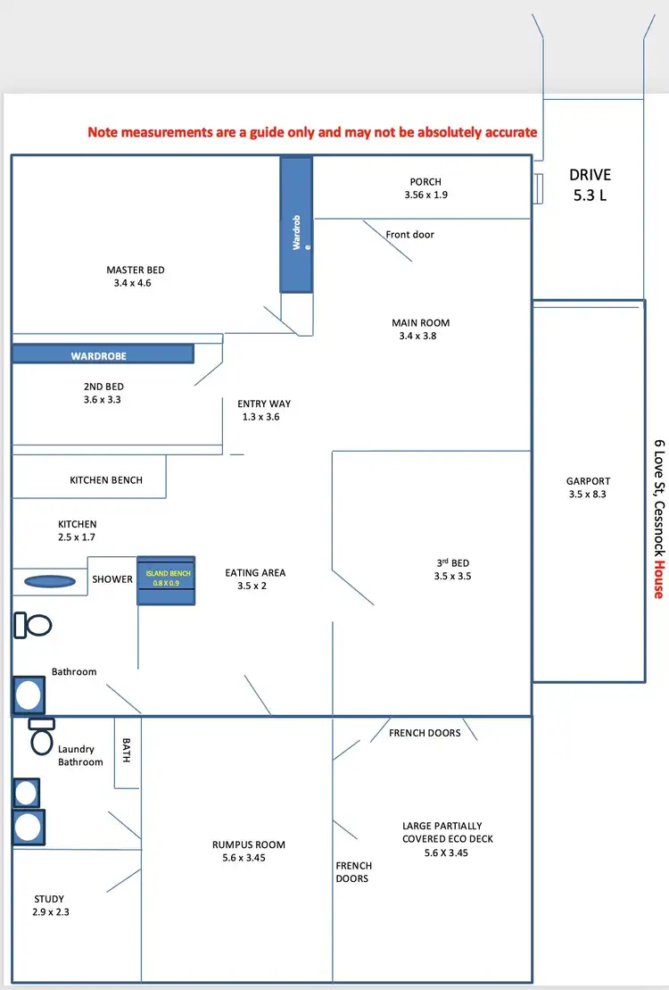 Floorplan of Homely house listing, 6 LOVE STREET, Cessnock NSW 2325