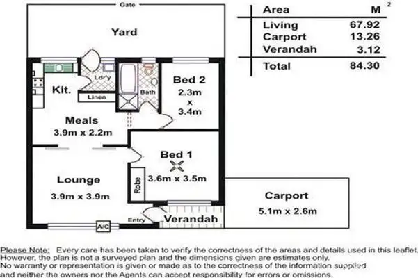 Floorplan of Homely unit listing, UNIT 1/3 WALKLEY AVENUE, Warradale SA 5046