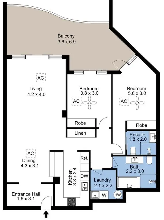 Floorplan of Homely unit listing, UNIT 209/265 WHARF ROAD, Newcastle NSW 2300
