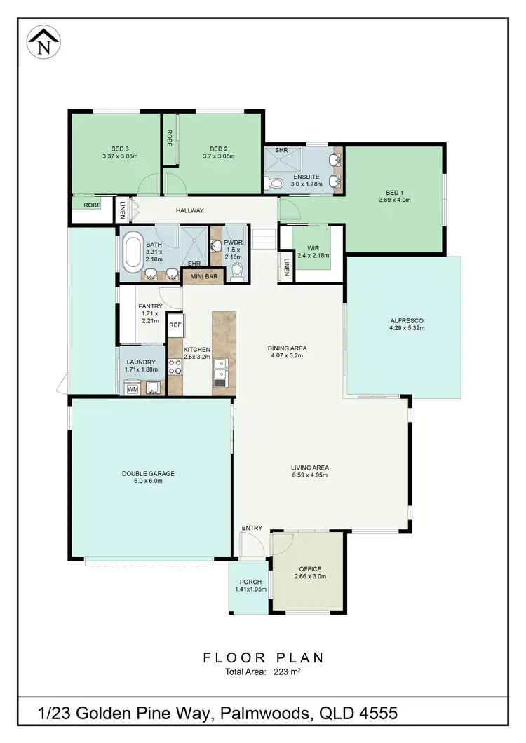 Floorplan of Homely house listing, 1/23 Golden Pine Way, Palmwoods QLD 4555