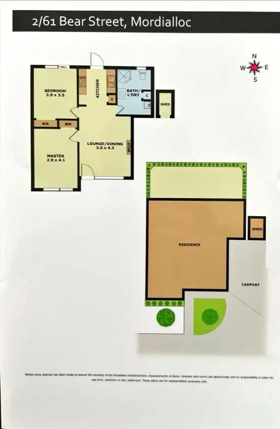 Floorplan of Homely unit listing, UNIT 2/61 BEAR STREET, Mordialloc VIC 3195