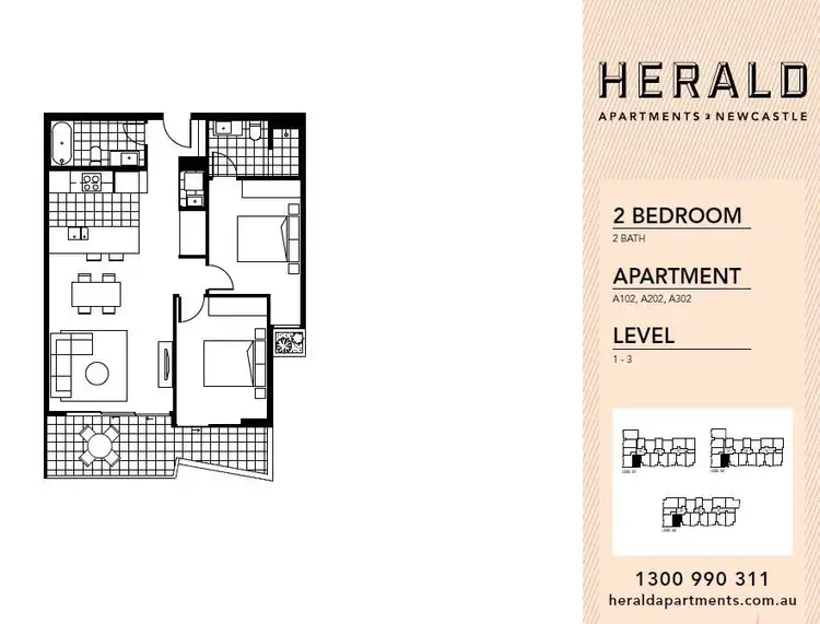 Floorplan of Homely apartment listing, UNIT 202/60 KING STREET, Newcastle NSW 2300