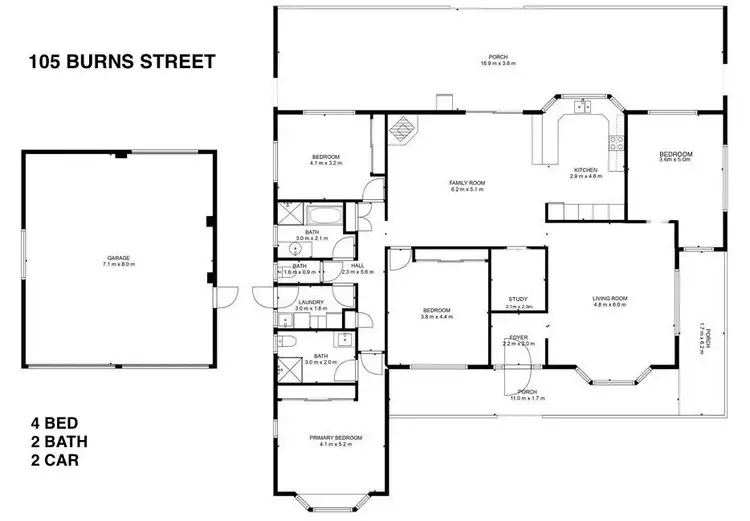 Floorplan of Homely house listing, 105 BURNS STREET, Fernvale QLD 4306