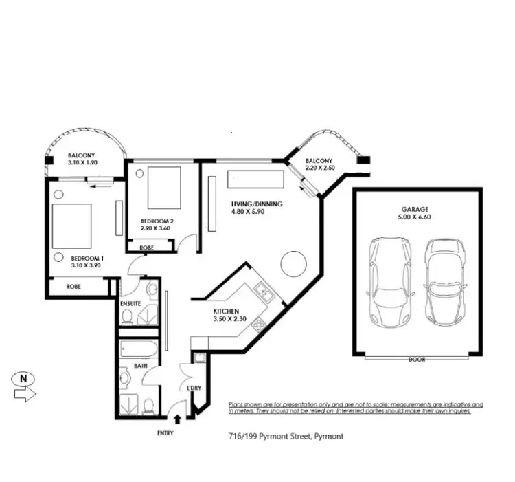 Floorplan of Homely unit listing, UNIT 716/199 PYRMONT STREET, Pyrmont NSW 2009