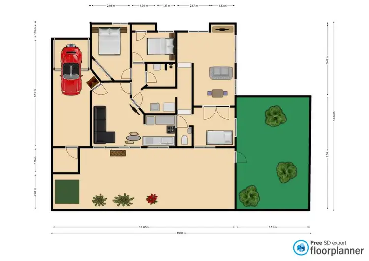 Floorplan of Homely unit listing, UNIT 1/98 BLACKWOOD AVENUE, Augusta WA 6290