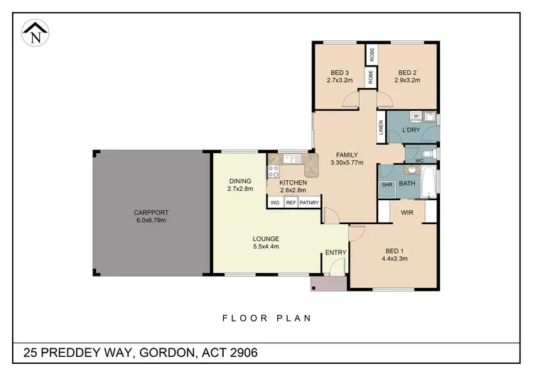 Floorplan of Homely house listing, 25 PREDDEY WAY, Gordon ACT 2906