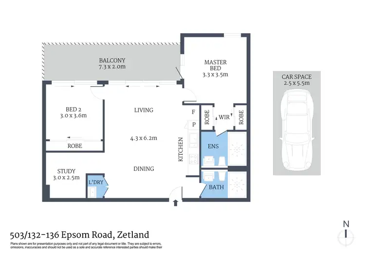Floorplan of Homely apartment listing, UNIT 503/132 EPSOM ROAD, Zetland NSW 2017
