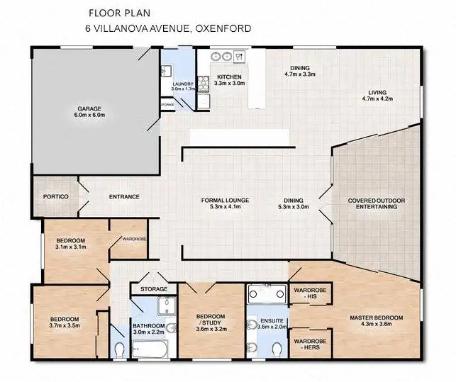 Floorplan of Homely house listing, 6 VILLANOVA AVENUE, Oxenford QLD 4210
