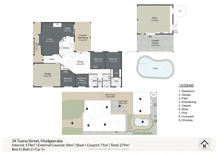 Floorplan of Homely house listing, 34 TUENA STREET, Mudgeeraba QLD 4213