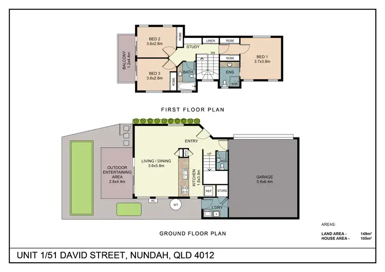 Floorplan of Homely townhouse listing, 1/51 David Street, Nundah QLD 4012