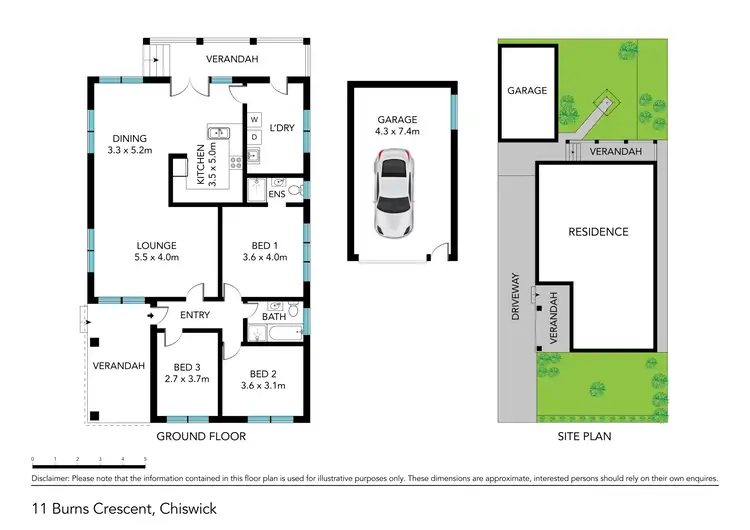 Floorplan of Homely house listing, 11 BURNS CRESCENT, Chiswick NSW 2046