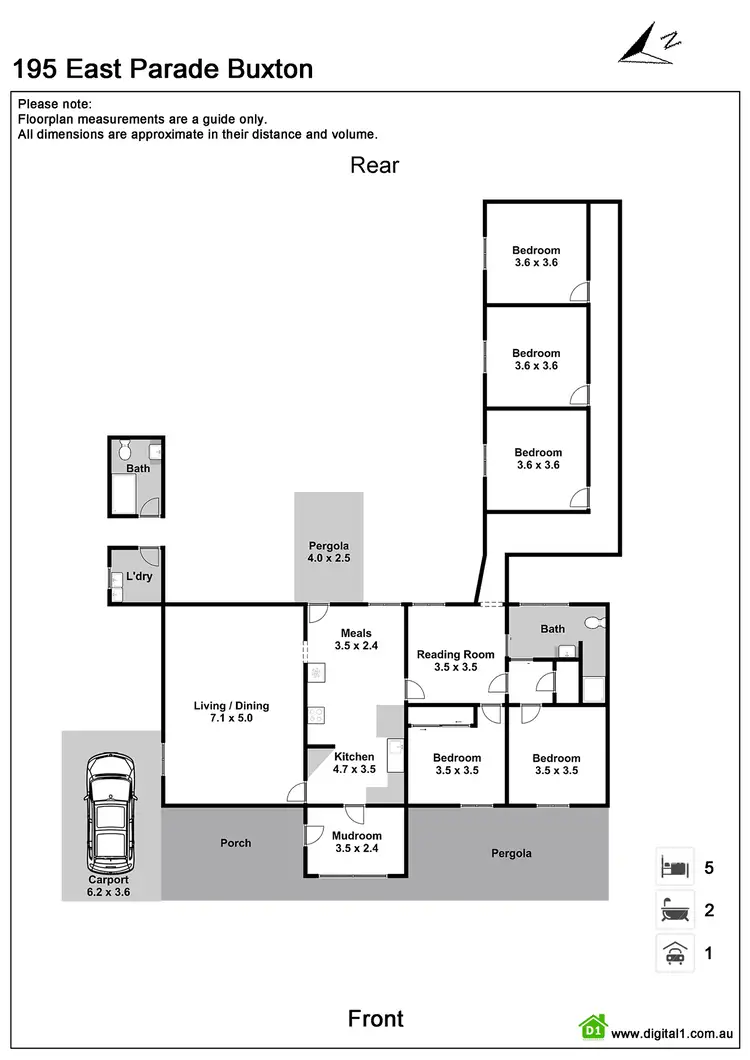 Floorplan of Homely rural property listing, 195 EAST PARADE, Buxton NSW 2571