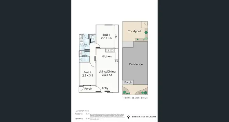 Floorplan of Homely villa listing, UNIT 5/208 NORTH BEACH DRIVE, Tuart Hill WA 6060