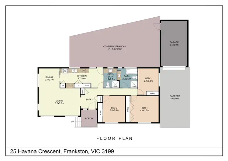 Floorplan of Homely house listing, 25 HAVANA CRESCENT, Frankston VIC 3199
