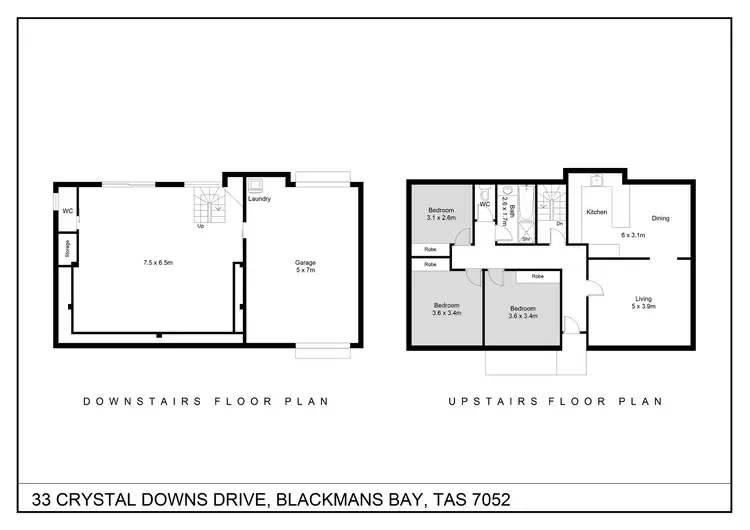 Floorplan of Homely house listing, 33 CRYSTAL DOWNS DRIVE, Blackmans Bay TAS 7052