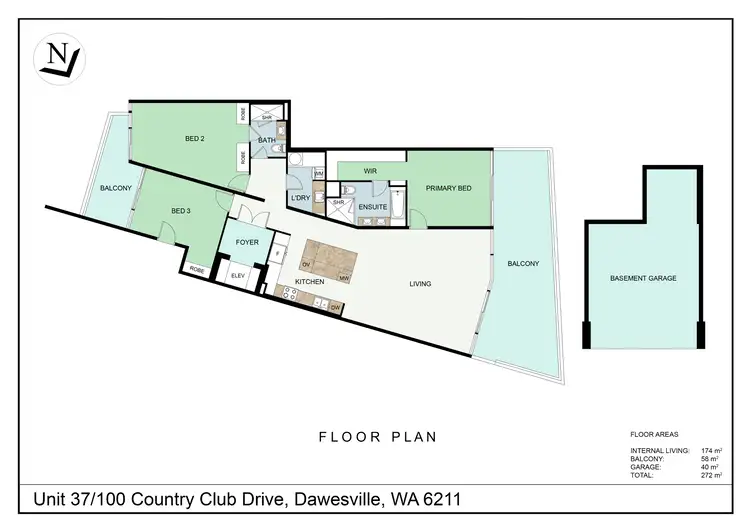 Floorplan of Homely apartment listing, UNIT 37/100 COUNTRY CLUB DRIVE, Dawesville WA 6211