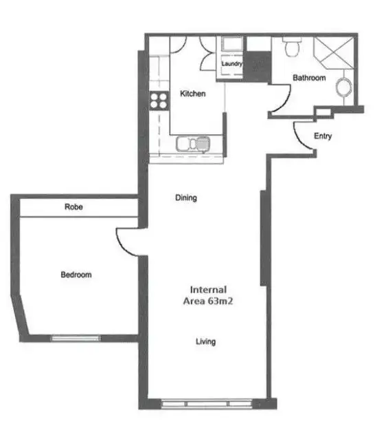 Floorplan of Homely unit listing, UNIT 1304/5 HOSKING PLACE, Sydney NSW 2000