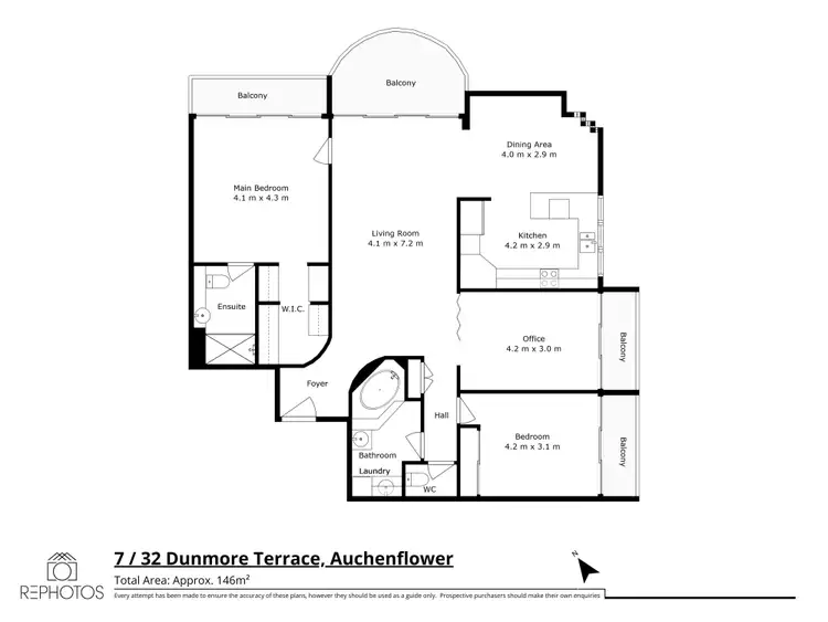 Floorplan of Homely unit listing, UNIT 7/32 Dunmore Terrace, Auchenflower QLD 4066