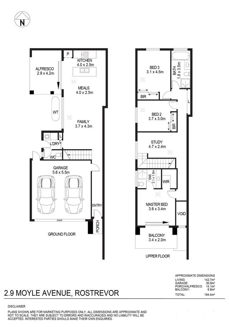 Floorplan of Homely townhouse listing, UNIT 2/9 Moyle Avenue, Rostrevor SA 5073