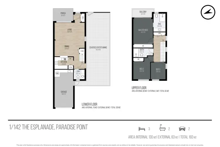 Floorplan of Homely townhouse listing, UNIT 1/142 The Esplanade, Paradise Point QLD 4216