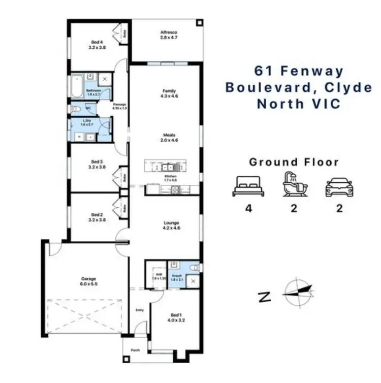 Floorplan of Homely house listing, 61 FENWAY BOULEVARD, Clyde North VIC 3978
