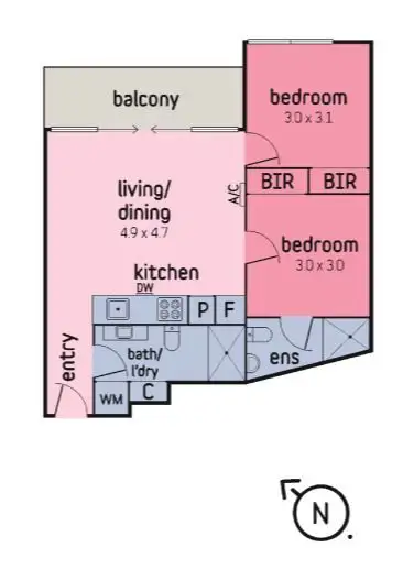 Floorplan of Homely apartment listing, 408/673 La Trobe Street, Docklands VIC 3008