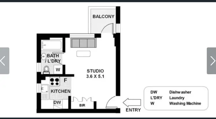 Floorplan of Homely studio listing, UNIT 9/16-18 ROSLYN GARDENS, Rushcutters Bay NSW 2011