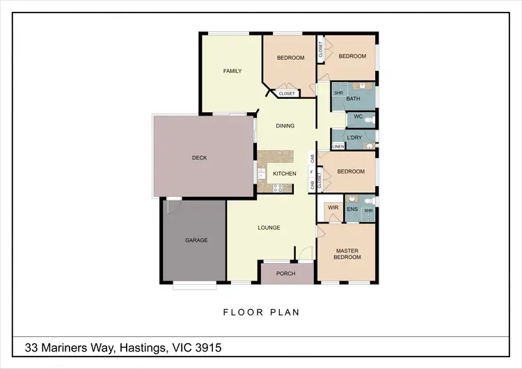 Floorplan of Homely house listing, 33 MARINERS WAY, Hastings VIC 3915