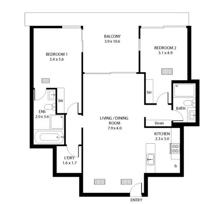 Floorplan of Homely apartment listing, UNIT 1202/20 Hindmarsh Square, Adelaide SA 5000