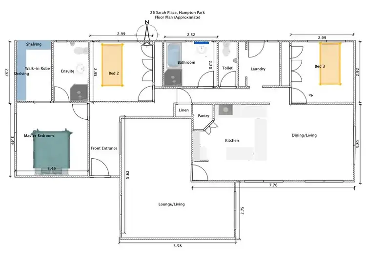 Floorplan of Homely house listing, 26 SARAH PLACE, Hampton Park VIC 3976