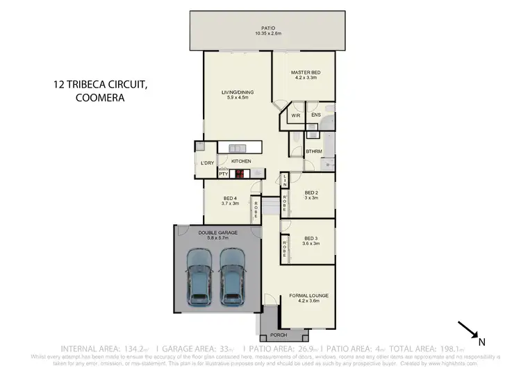 Floorplan of Homely house listing, 12 Tribeca Circuit, Coomera QLD 4209