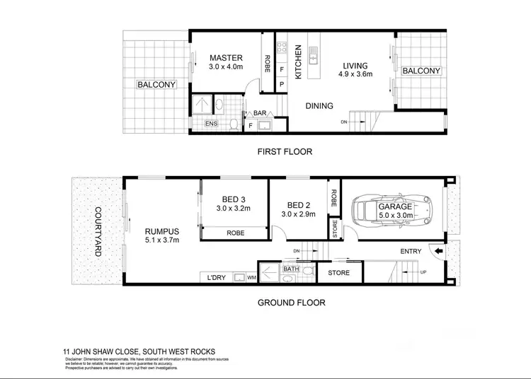 Floorplan of Homely townhouse listing, 11 John Shaw Close, South West Rocks NSW 2431