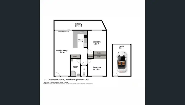 Floorplan of Homely unit listing, UNIT 1/2 Osbourne Street, Scarborough QLD 4020
