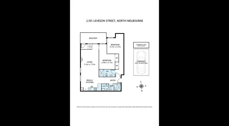 Floorplan of Homely unit listing, UNIT 2/85 Leveson Street, North Melbourne VIC 3051