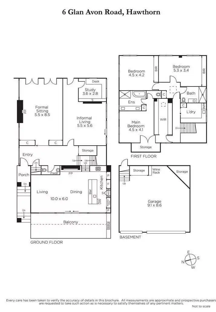 Floorplan of Homely house listing, 6 Glan Avon Road, Hawthorn VIC 3122
