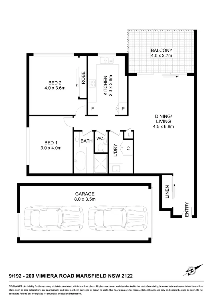 Floorplan of Homely unit listing, UNIT 9/192-200 Vimiera Road, Marsfield NSW 2122