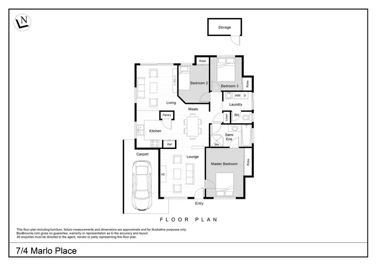Floorplan of Homely semi-detached listing, TOWNHOUSE 7/4 Marlo Place, Waikiki WA 6169