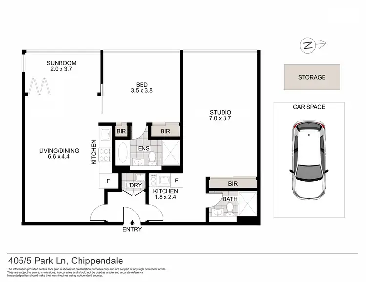 Floorplan of Homely unit listing, UNIT 405/5 Park Lane, Chippendale NSW 2008