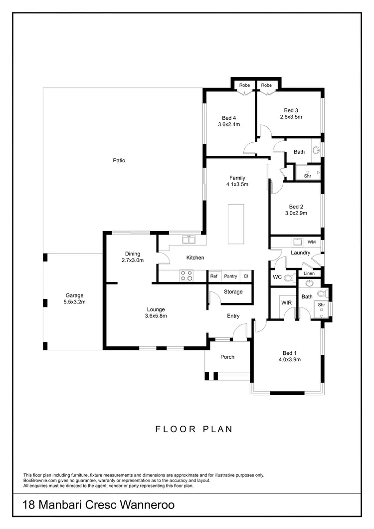 Floorplan of Homely house listing, 18 Manbari Crescent, Wanneroo WA 6065