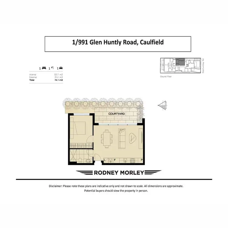 Floorplan of Homely apartment listing, FLAT 1/991 GLEN HUNTLY ROAD, Caulfield VIC 3162