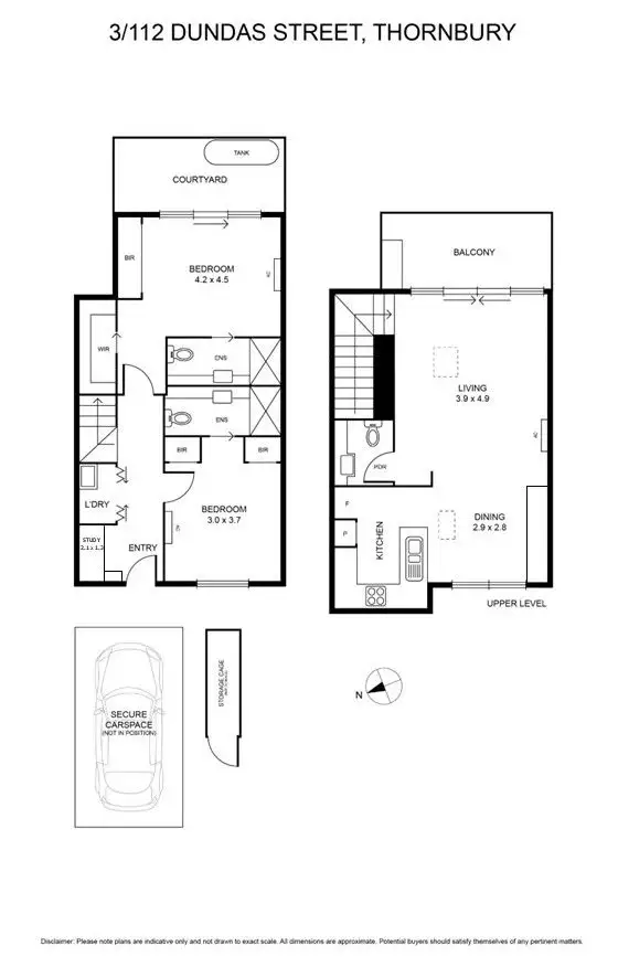 Floorplan of Homely townhouse listing, UNIT 3/112 Dundas Street, Thornbury VIC 3071